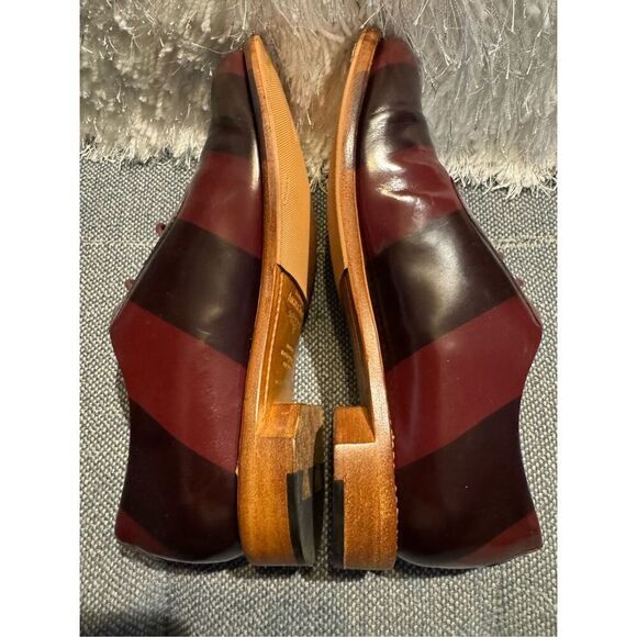 The Office of Angela Scott Mr Smith Bordeaux stripe oxfords size 37.5 / 7.5 - Picture 8 of 11